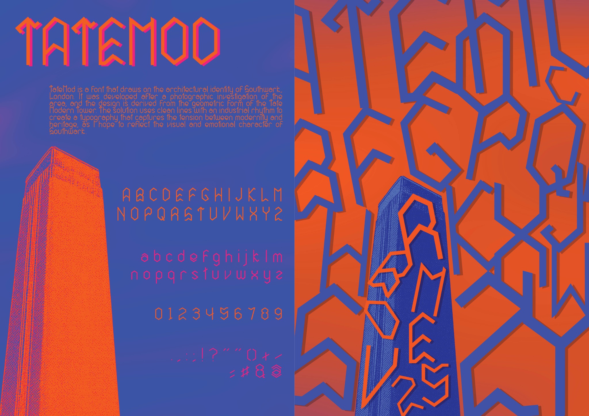 Tatemod Southwark typeface project cover